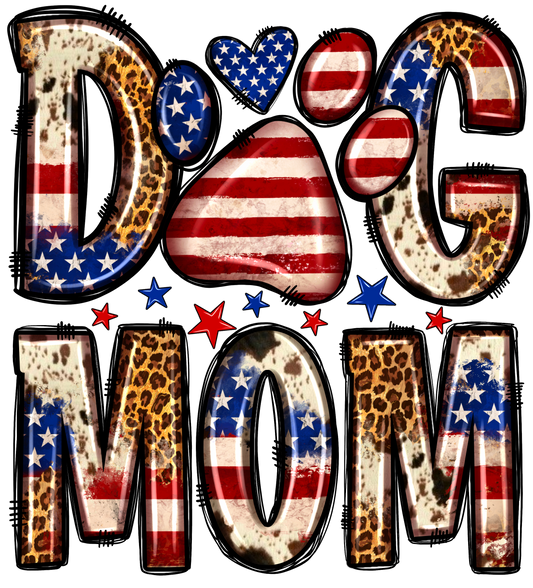 Dog Mom Cheetah America DTF Transfers