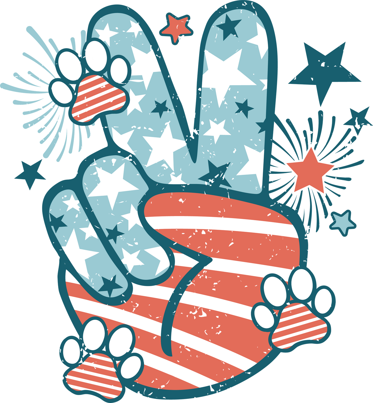 Peace Paw DTF Transfers