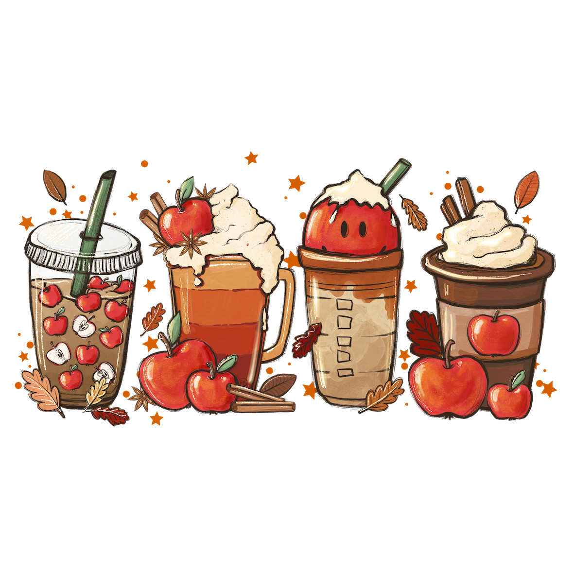Apple Cider Latte DTF Transfer