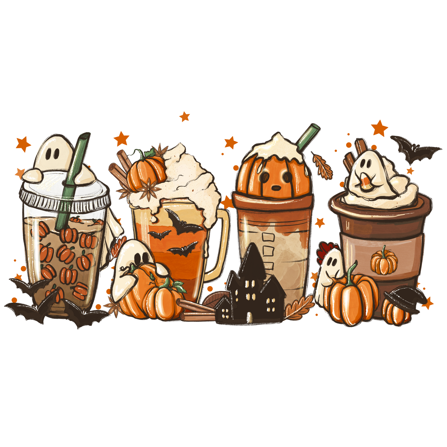 Boo Fall Latte DTF Transfers