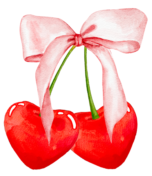Cherry Hearts DTF Transfer