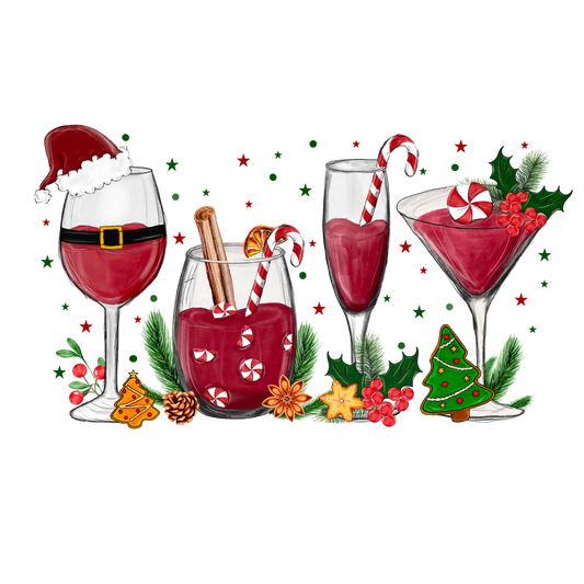 Santa Cocktail DTF Transfer
