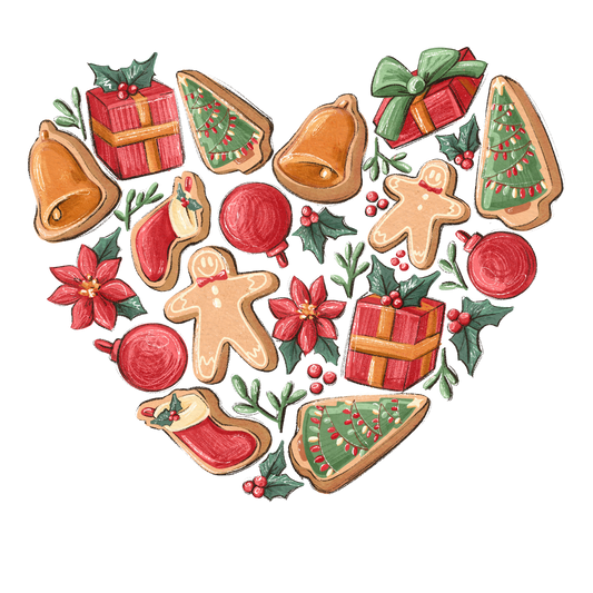 Christmas Heart DTF Transfer