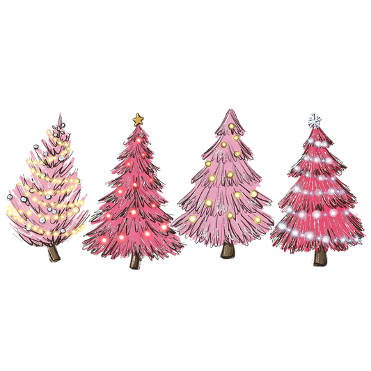 Pink Trees DTF Transfer