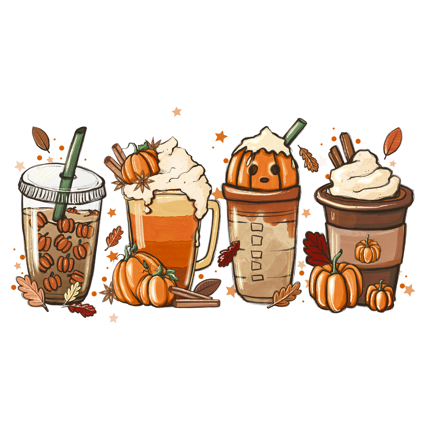 Fall Latte DTF Transfer