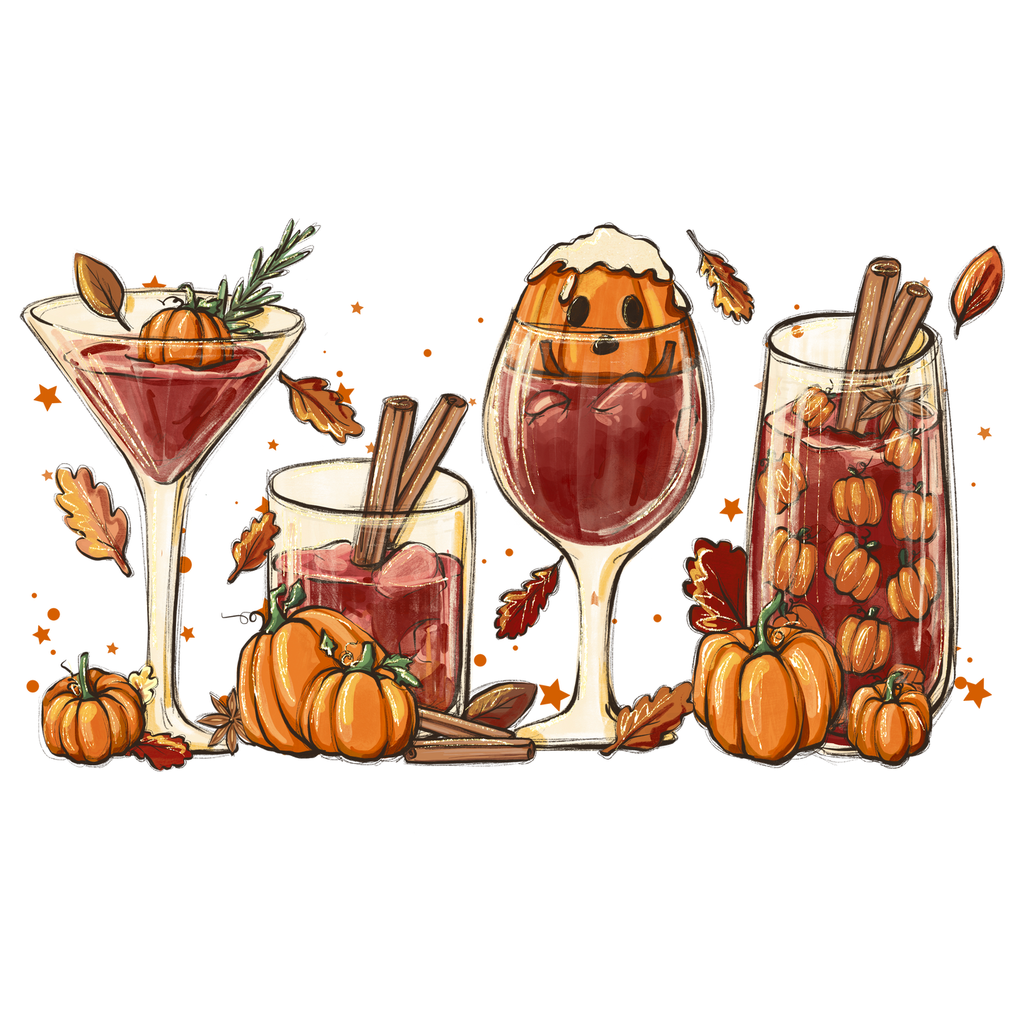 Fall Wine DTF Transfer