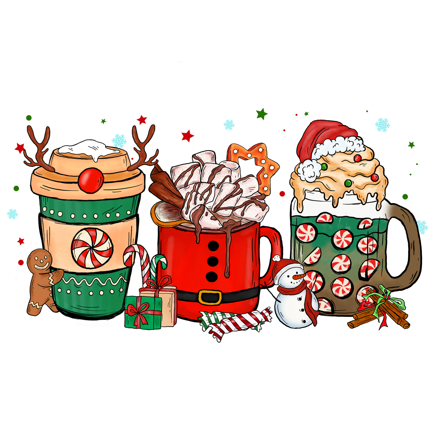 Christmas Mug DTF Transfer