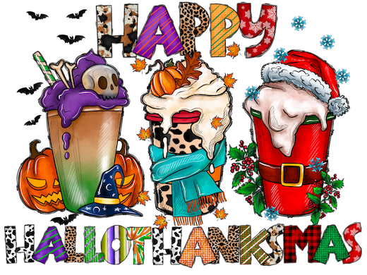 Happy Hallothanksmas DTF Transfer