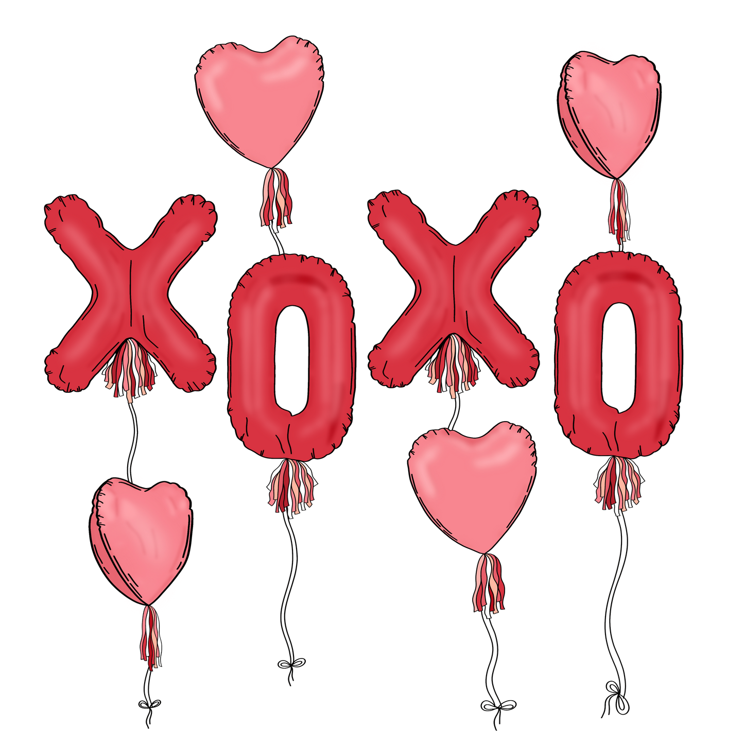 XOXO Balloons DTF Transfer