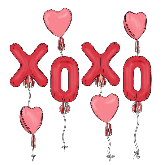 XOXO Balloons DTF Transfer