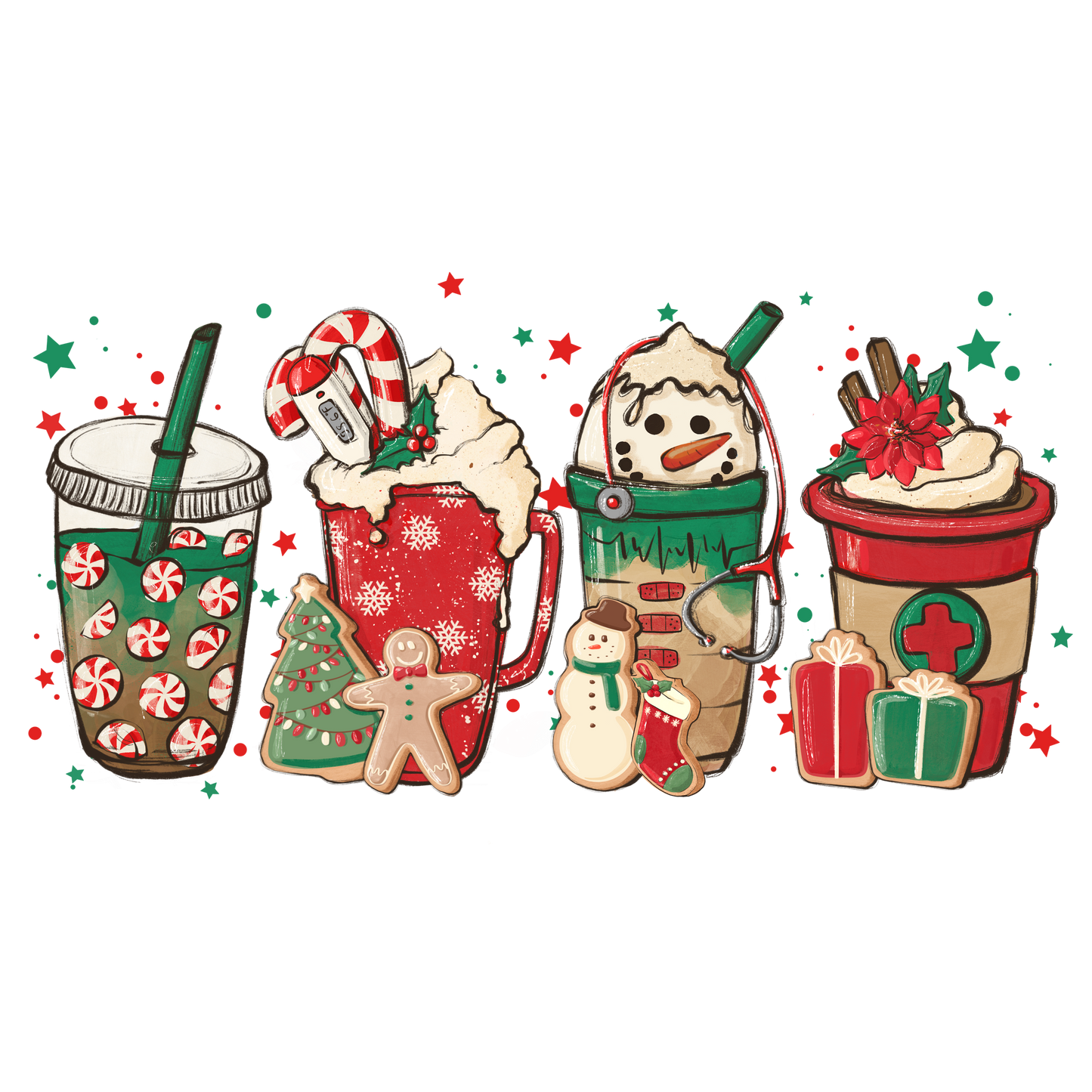 Nurse Snowman DTF Transfer