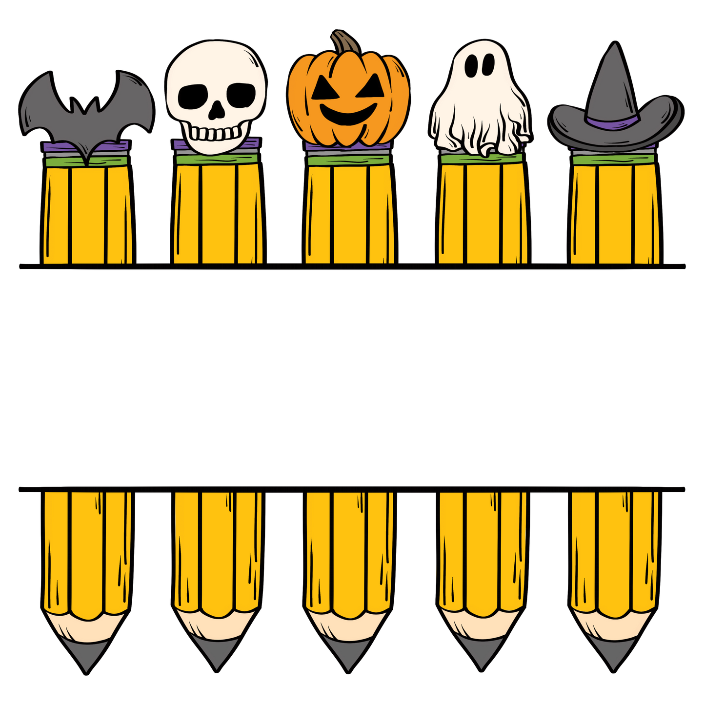 Custom Teacher Halloween Pencils DTF Transfer