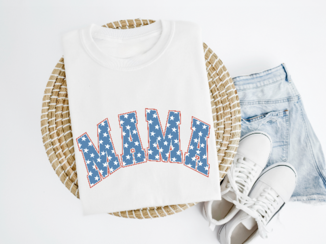 Red White Blue Mama Shirt/Crew