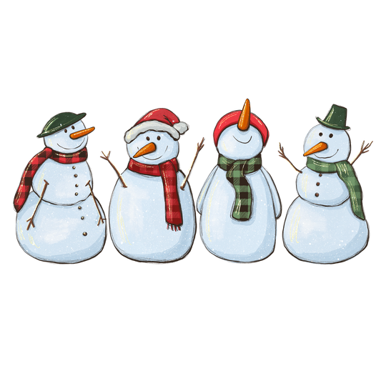 Four Snowman DTF Transfer