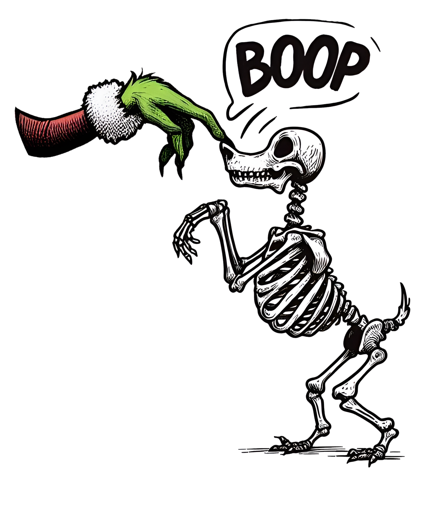 Christmas Boop Dog Skeleton DTF Transfer