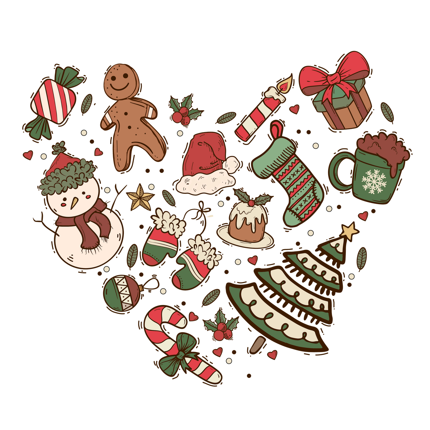 Christmas Heart DTF Transfer