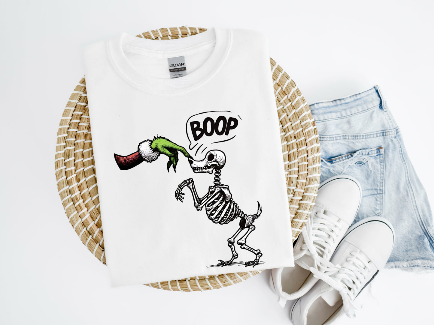 Christmas Boop Dog Skeleton Shirt/Crew