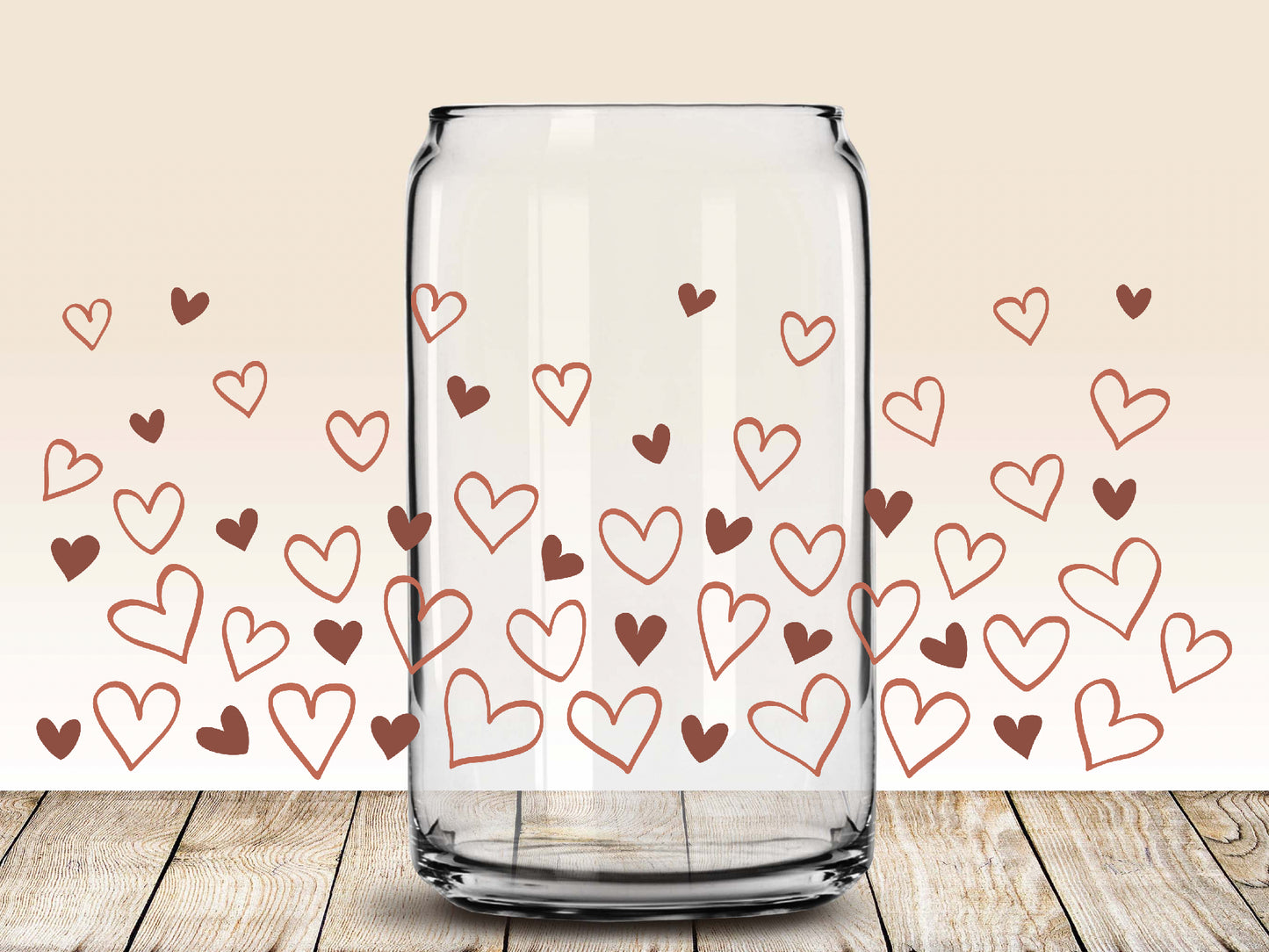 Heart Confetti Glass Can