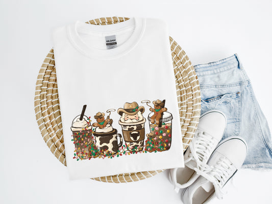 Cowboy Santa Latte Shirt/Crew