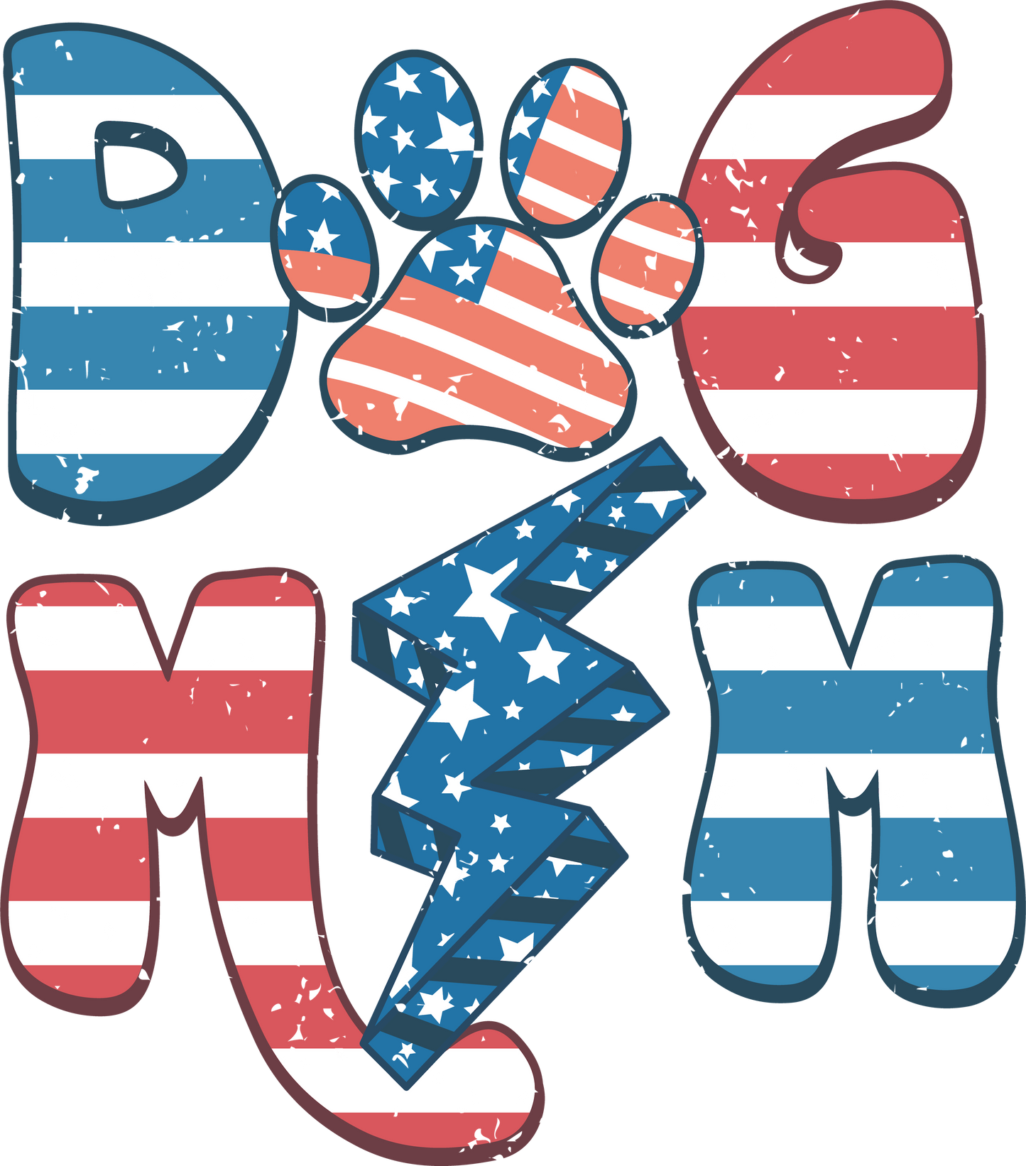 4th of July Dog Mom DTF Transfer