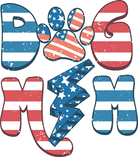 4th of July Dog Mom DTF Transfer