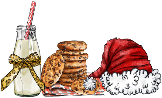 Milk Cookies Santa DTF Transfer