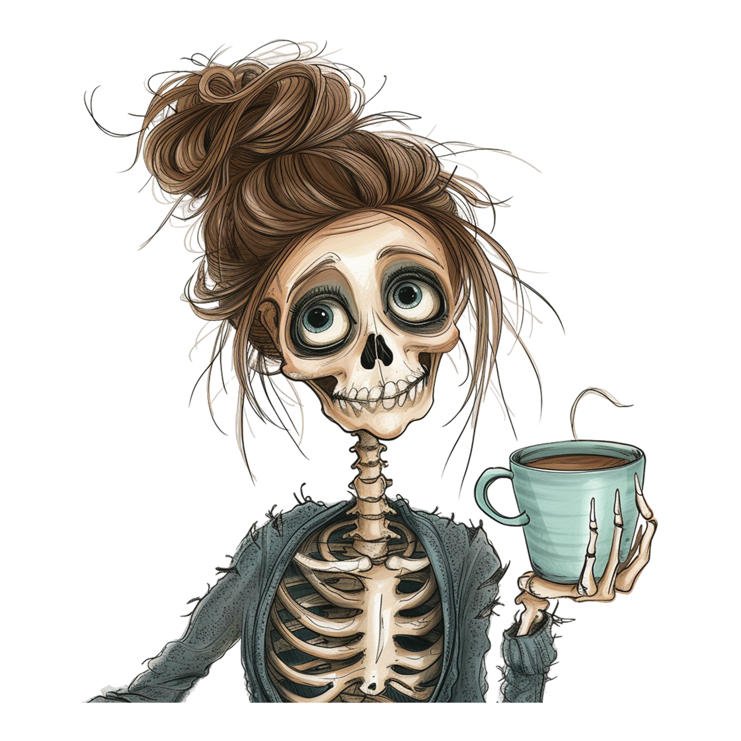 Skeleton Coffee Mom DTF Transfer