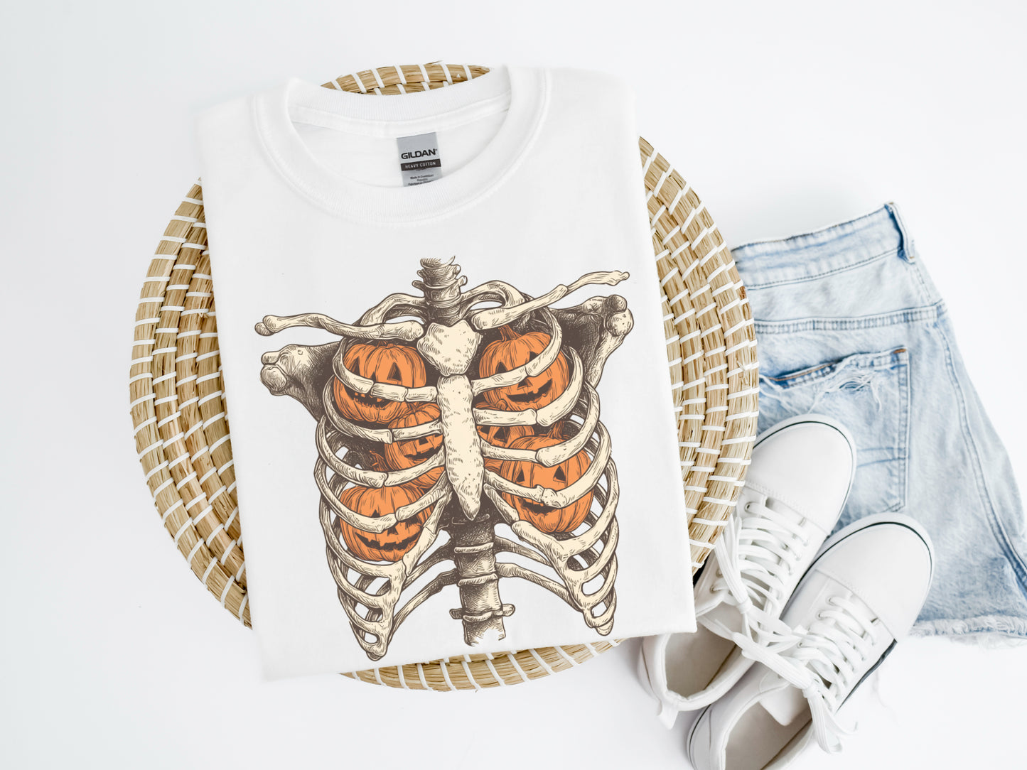 Pumpkin Ribcage Shirt/Crew