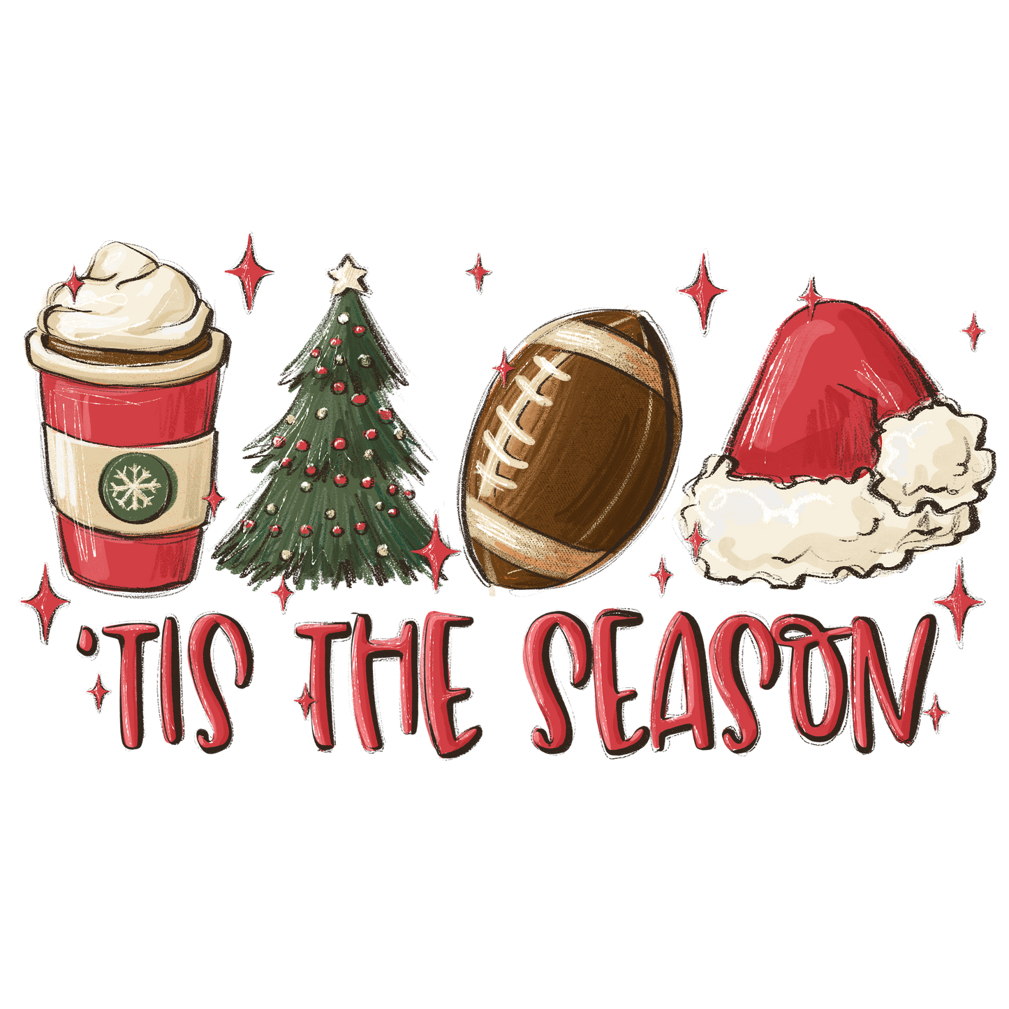 Football Christmas Tis the Season DTF Transfer