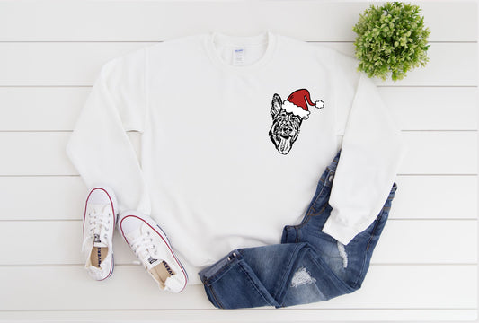 Christmas Hat Pet Portrait Sweatshirt