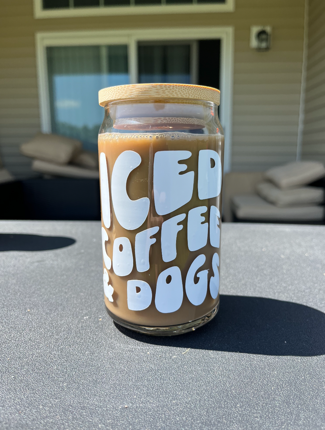 Iced Coffee & Dogs Beer Glass Can