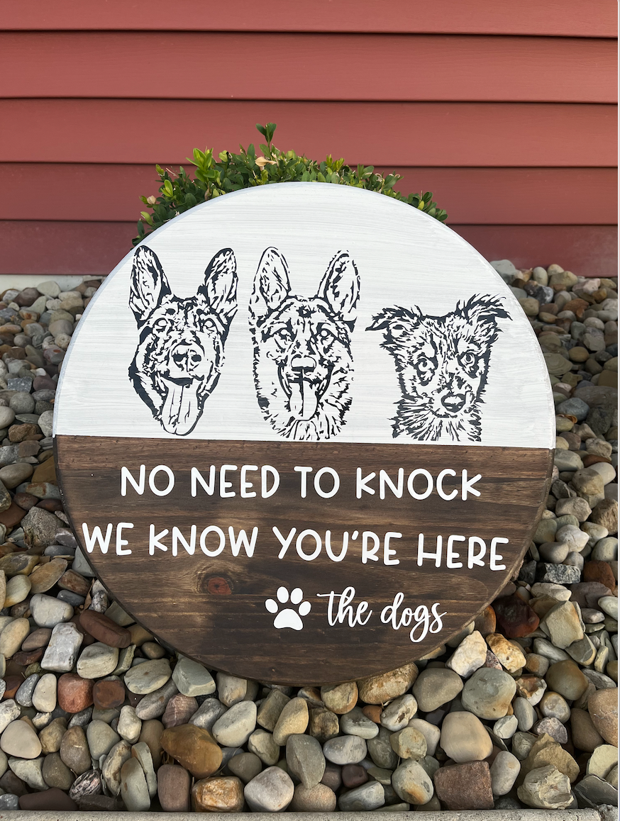 Dog Portrait Door Sign