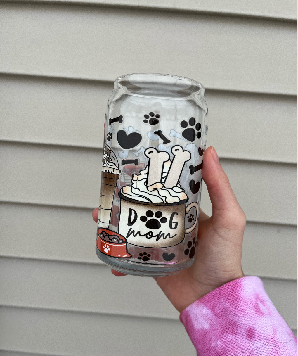 Dog Mom Glass