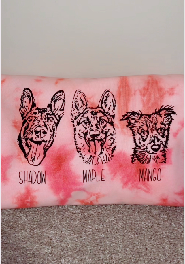 Pet Portrait Tie Dye Sweatshirt