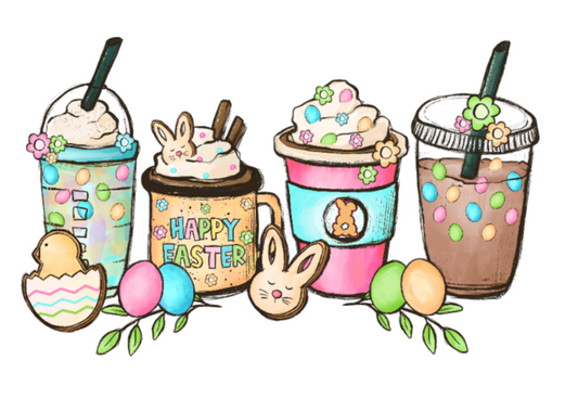 Easter Latte DTF Transfers