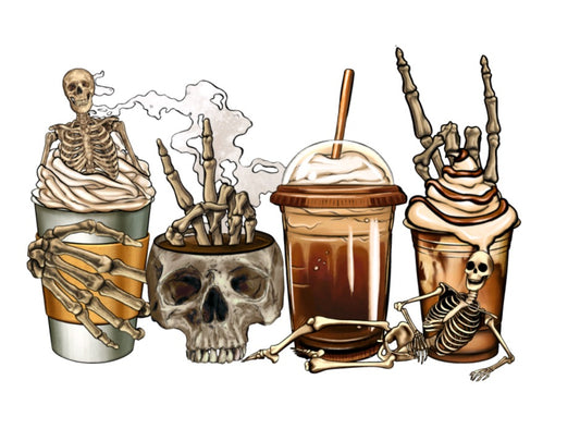 Skeleton Latte DTF Transfers