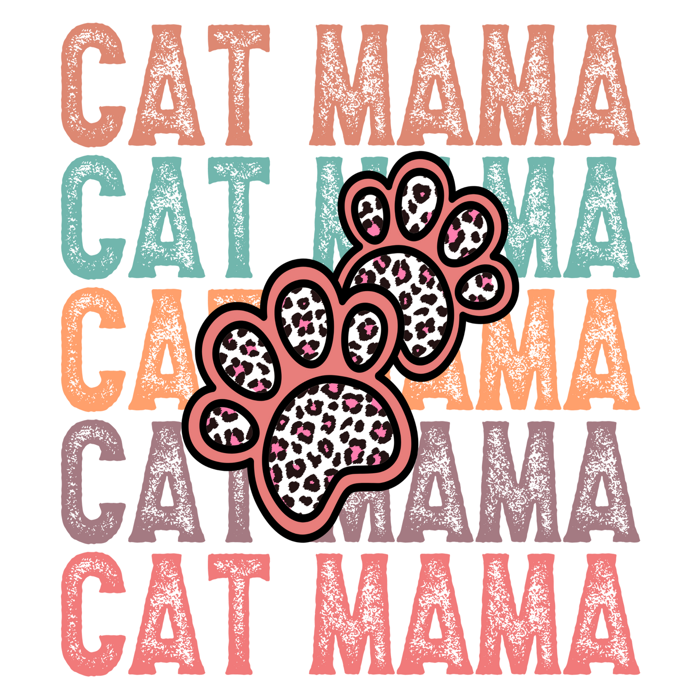 Cat Mama Cheetah DTF Transfers