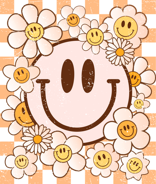 Checkered Happy Face Transfer