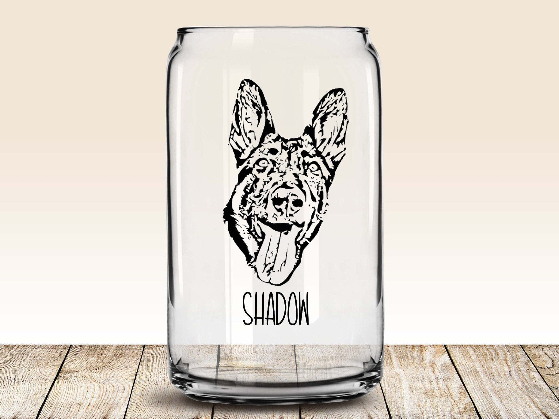 Custom Dog Beer Can Glass, Iced Coffee Cup With Lid & Straw, Shape