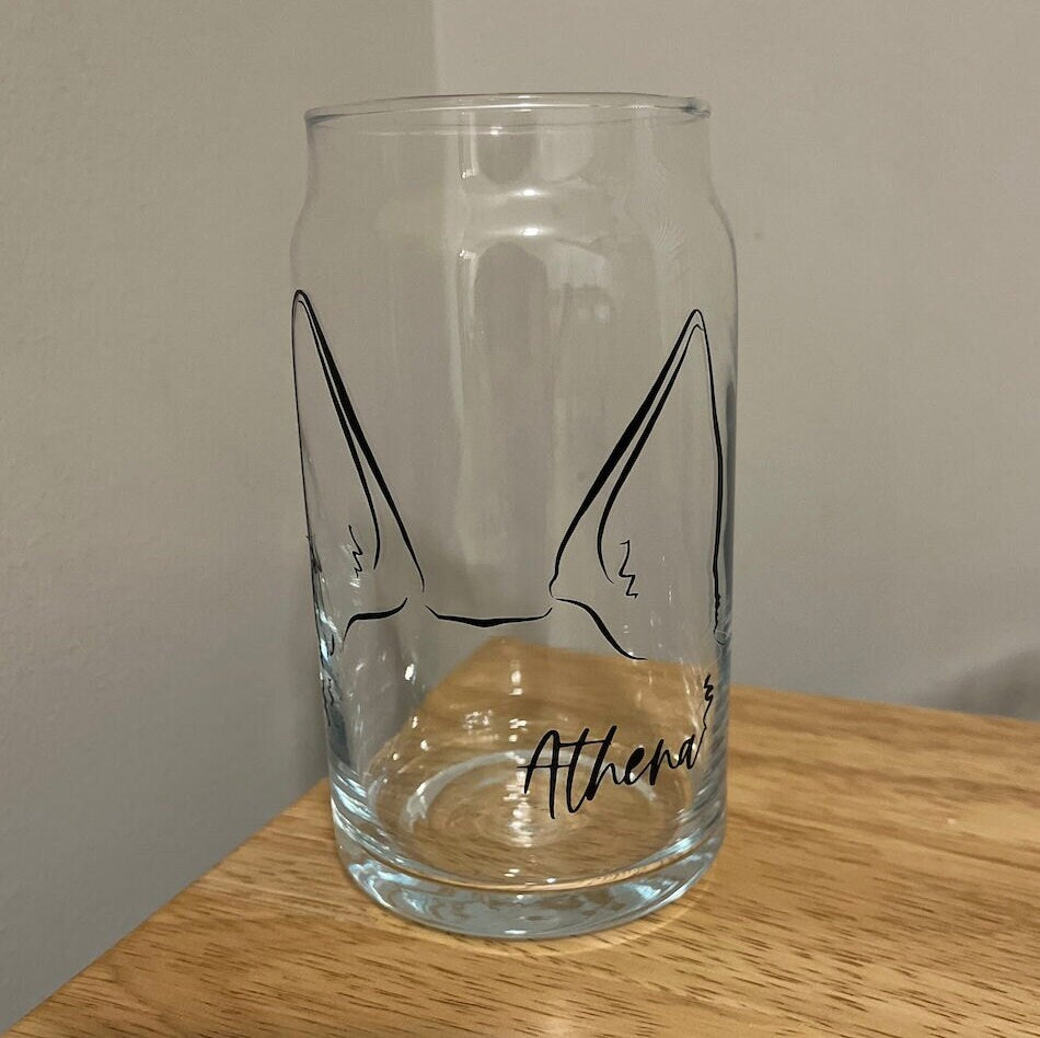 Custom Dog Ears Glass Beer Can