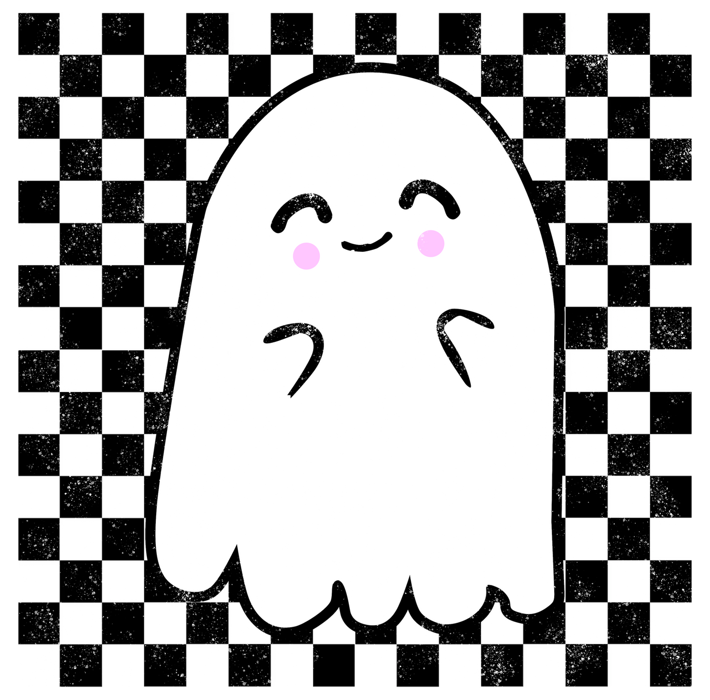 Checkered Ghost DTF Transfer