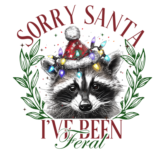 Christmas Raccoon DTF Transfer