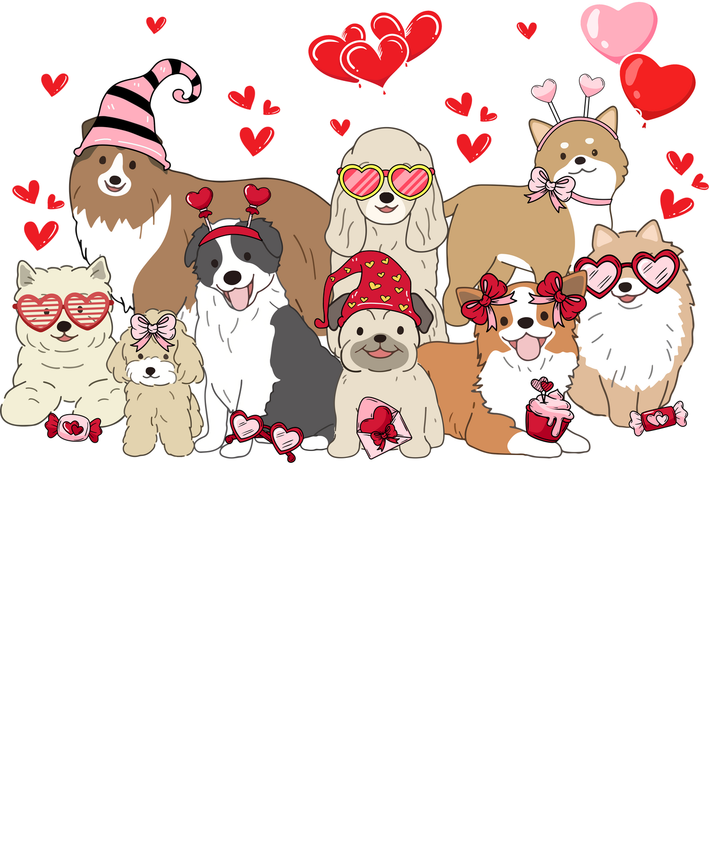 Valentine Dogs DTF Transfer