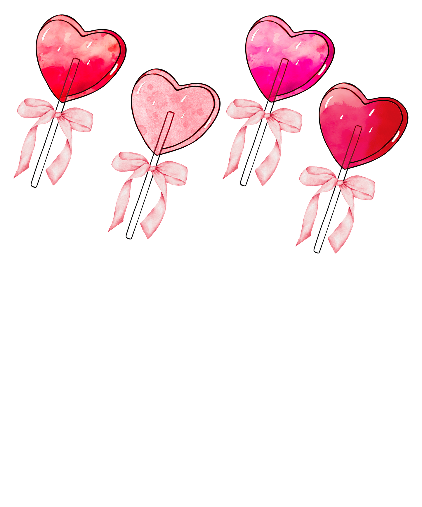 Heart Bow Lollipop DTF Transfer
