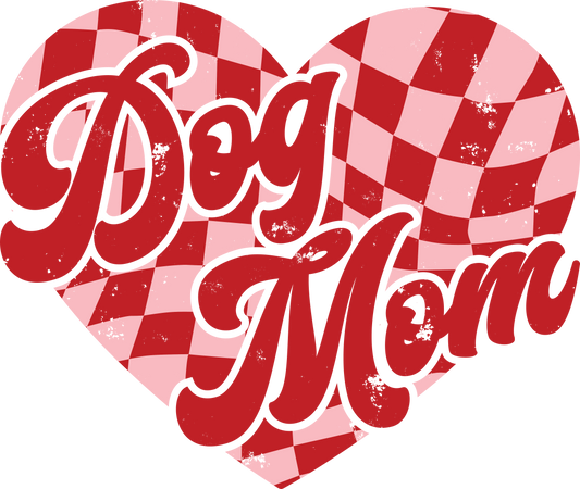 Checkered Dog Mom DTF Transfer