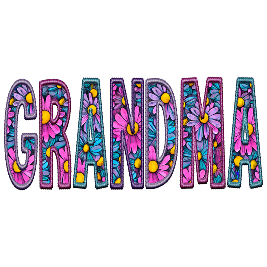 Grandma Embroidered DTF Transfers