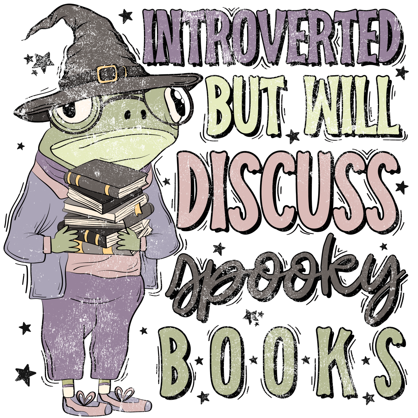 Introverted but Will Discuss Spooky Books DTF Transfer