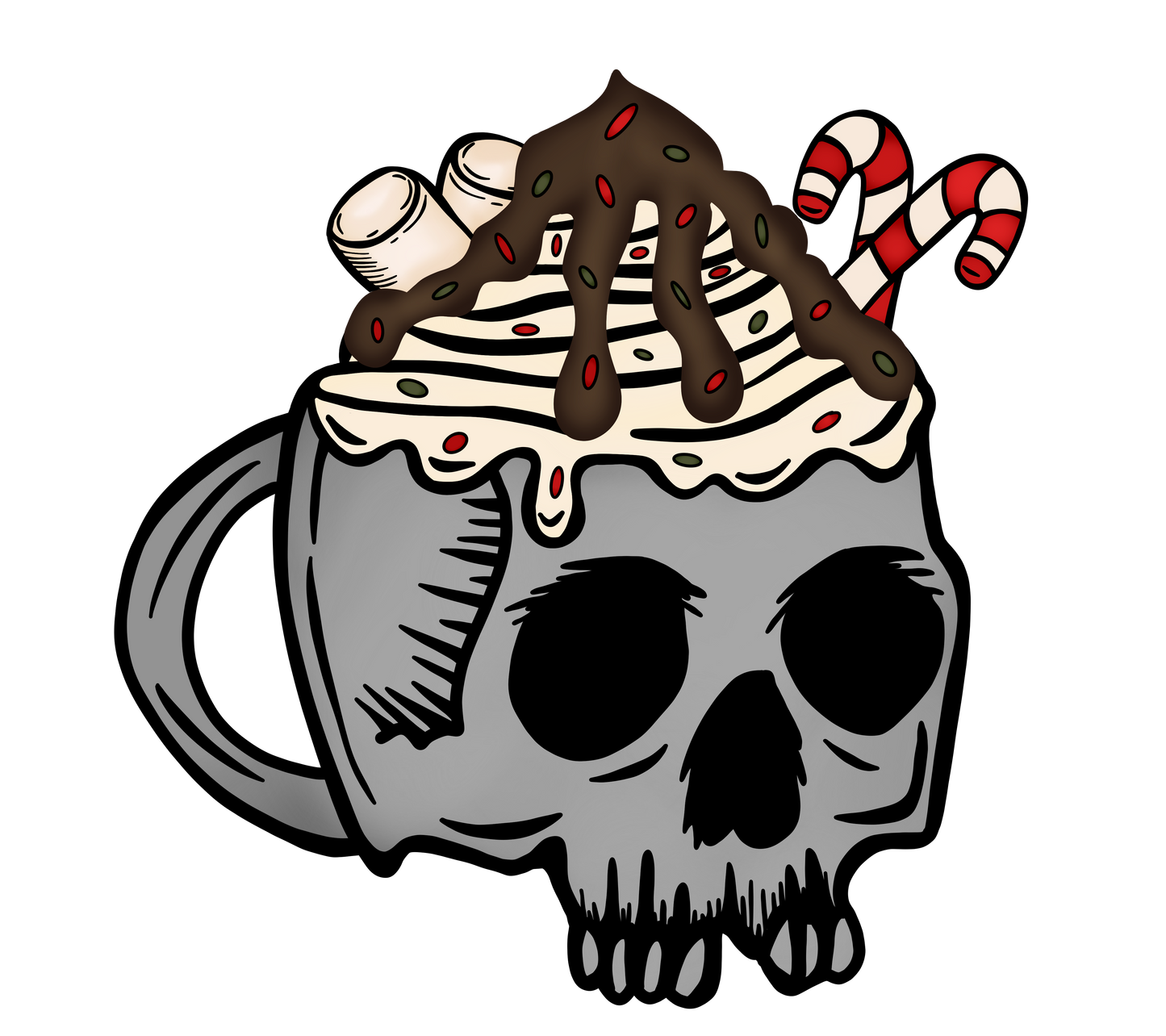 Hot Cocoa Skull DTF Transfer