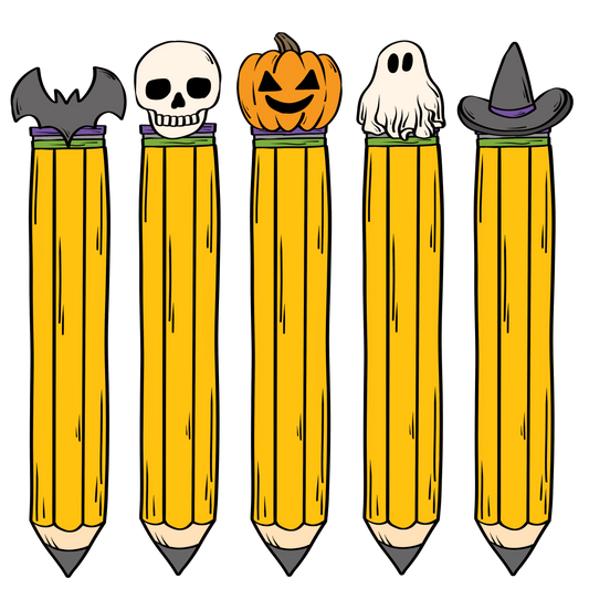 Teacher Halloween Pencils DTF Transfer