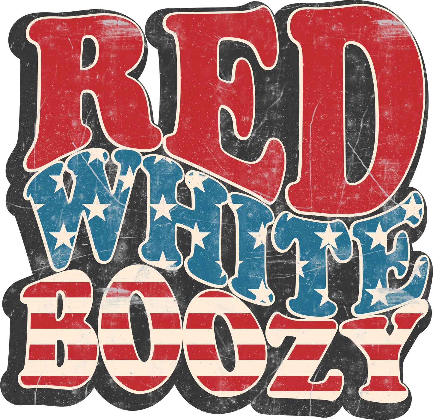 Red White and Boozy DTF Transfers